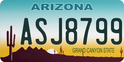 AZ license plate ASJ8799