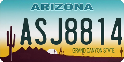 AZ license plate ASJ8814