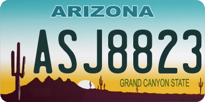 AZ license plate ASJ8823
