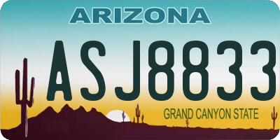 AZ license plate ASJ8833