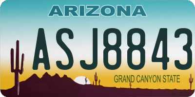 AZ license plate ASJ8843