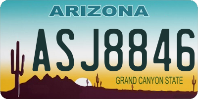 AZ license plate ASJ8846