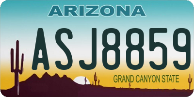 AZ license plate ASJ8859