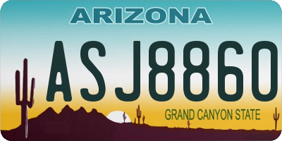 AZ license plate ASJ8860