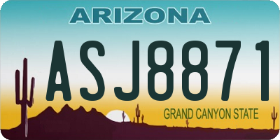 AZ license plate ASJ8871