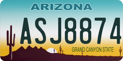 AZ license plate ASJ8874