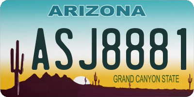 AZ license plate ASJ8881