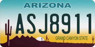 AZ license plate ASJ8911