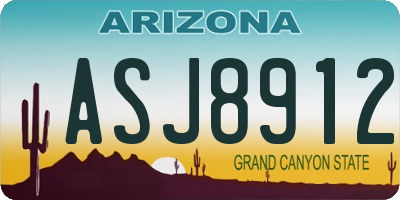 AZ license plate ASJ8912