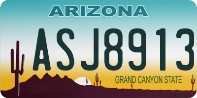 AZ license plate ASJ8913