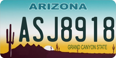 AZ license plate ASJ8918