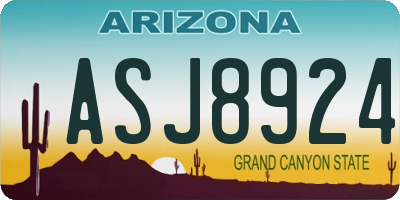 AZ license plate ASJ8924