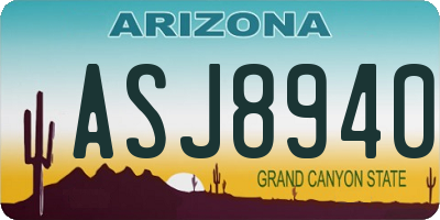AZ license plate ASJ8940