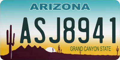 AZ license plate ASJ8941