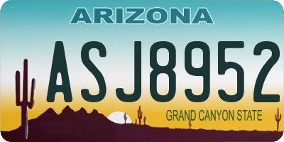 AZ license plate ASJ8952