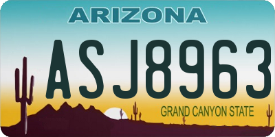 AZ license plate ASJ8963