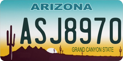 AZ license plate ASJ8970