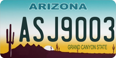 AZ license plate ASJ9003