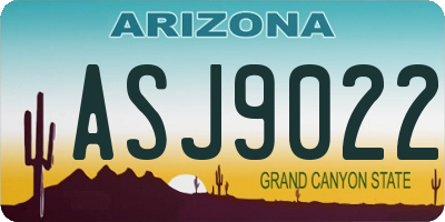 AZ license plate ASJ9022