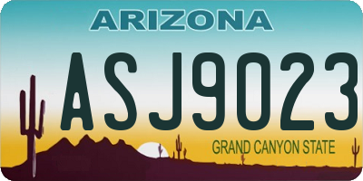 AZ license plate ASJ9023