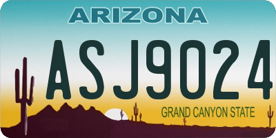 AZ license plate ASJ9024