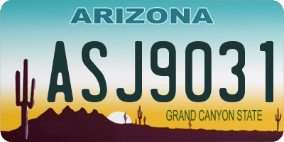 AZ license plate ASJ9031