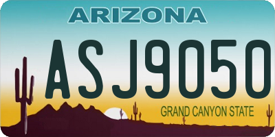 AZ license plate ASJ9050