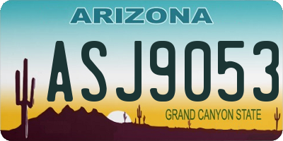 AZ license plate ASJ9053