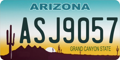 AZ license plate ASJ9057