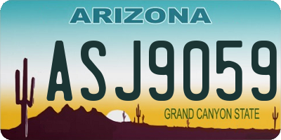 AZ license plate ASJ9059