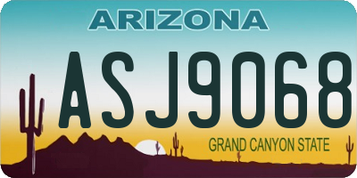 AZ license plate ASJ9068