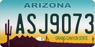 AZ license plate ASJ9073