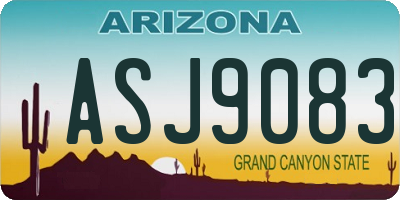 AZ license plate ASJ9083