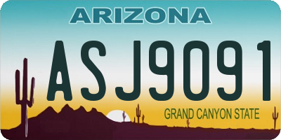 AZ license plate ASJ9091