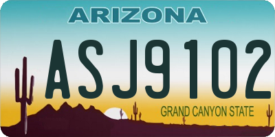 AZ license plate ASJ9102