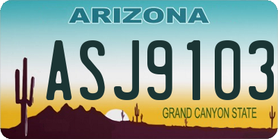 AZ license plate ASJ9103