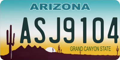 AZ license plate ASJ9104