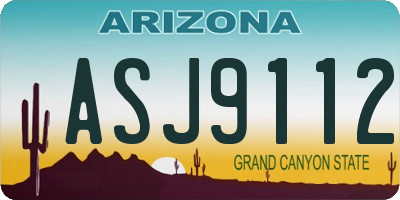 AZ license plate ASJ9112