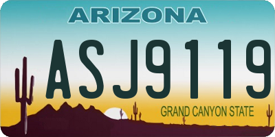 AZ license plate ASJ9119
