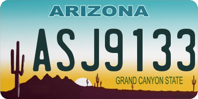 AZ license plate ASJ9133