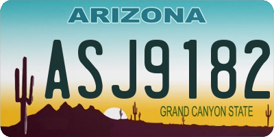 AZ license plate ASJ9182