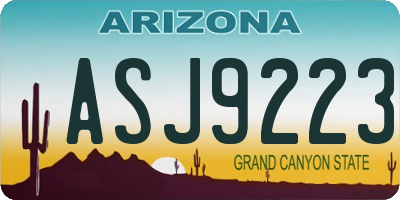 AZ license plate ASJ9223