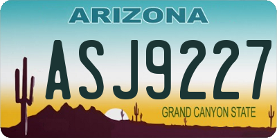 AZ license plate ASJ9227
