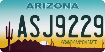 AZ license plate ASJ9229