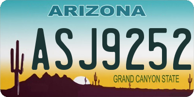 AZ license plate ASJ9252