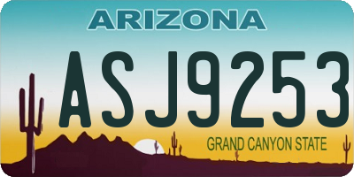 AZ license plate ASJ9253