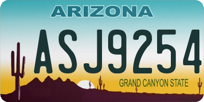 AZ license plate ASJ9254