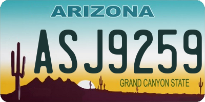 AZ license plate ASJ9259