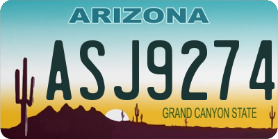 AZ license plate ASJ9274