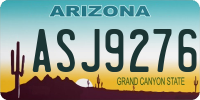 AZ license plate ASJ9276